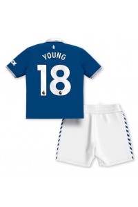 Fotbalové Dres Everton Ashley Young #18 Dětské Domácí Oblečení 2023-24 Krátký Rukáv (+ trenýrky)